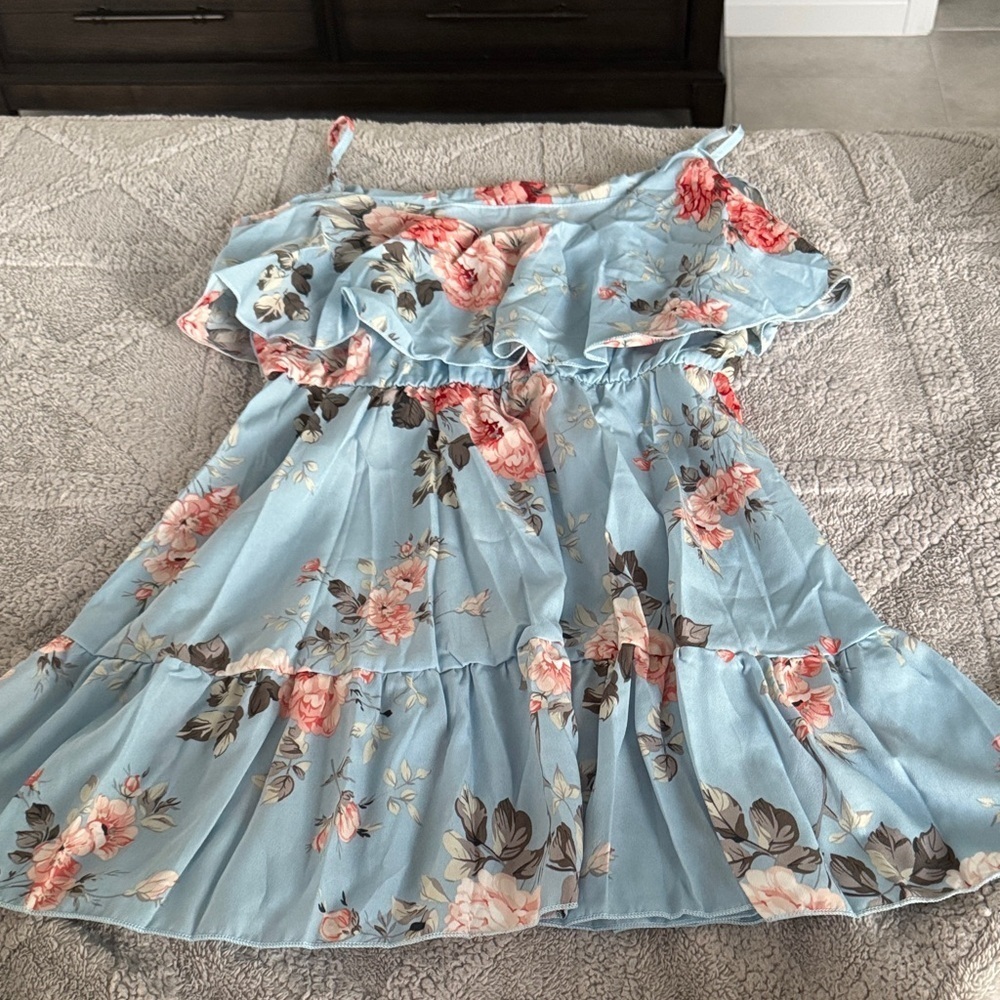 Floral Blue Mini Dress